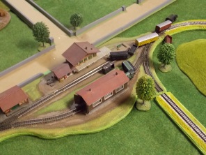 08. Railway station showing a sabotaged train