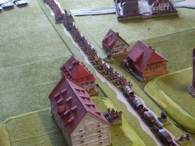 10. Behind the Pontoon Train the Allied Hessian and British reinforcements